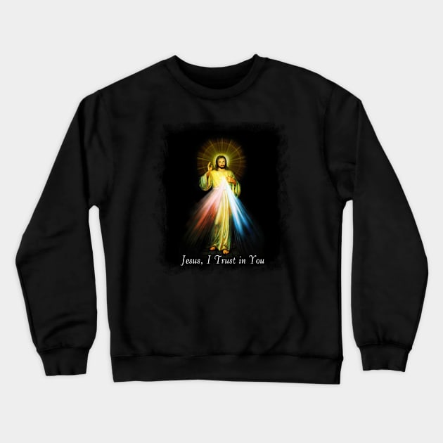 Jesus Divine Mercy Faustina Sacred Heart Catholic Crewneck Sweatshirt by hispanicworld